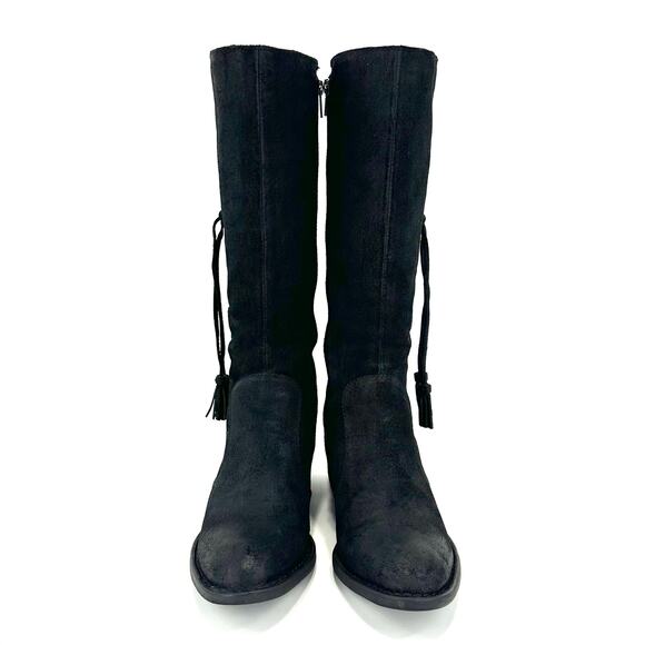 Born Women Mid-Calf Riding/Western Boot Size 9M Black Leather Knee-High Bootie - Picture 3 of 13